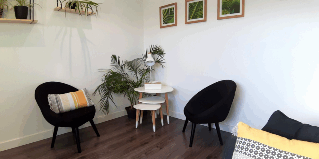 Salle de consultation pour gestion du stress au cabinet Ciel Bleu Marquette-lez-Lille